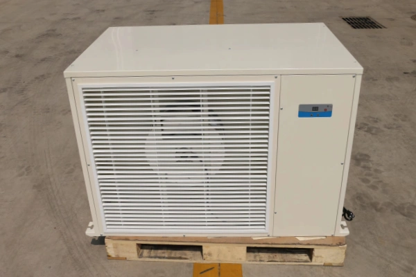 Freestanding Cannabis Dehumidifiers unit on a pallet featuring a front grille and digital display