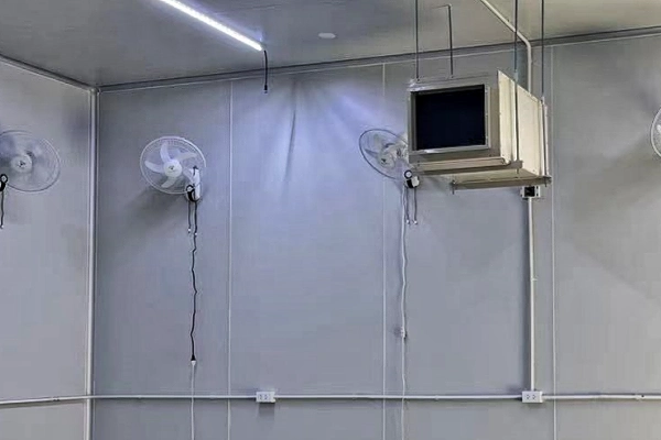 commercial dehumidifier for crawl space working in a room with fans