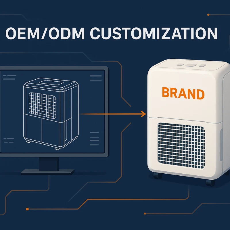 Visualizing OEM/ODM customization for commercial dehumidifiers, from design to branded product