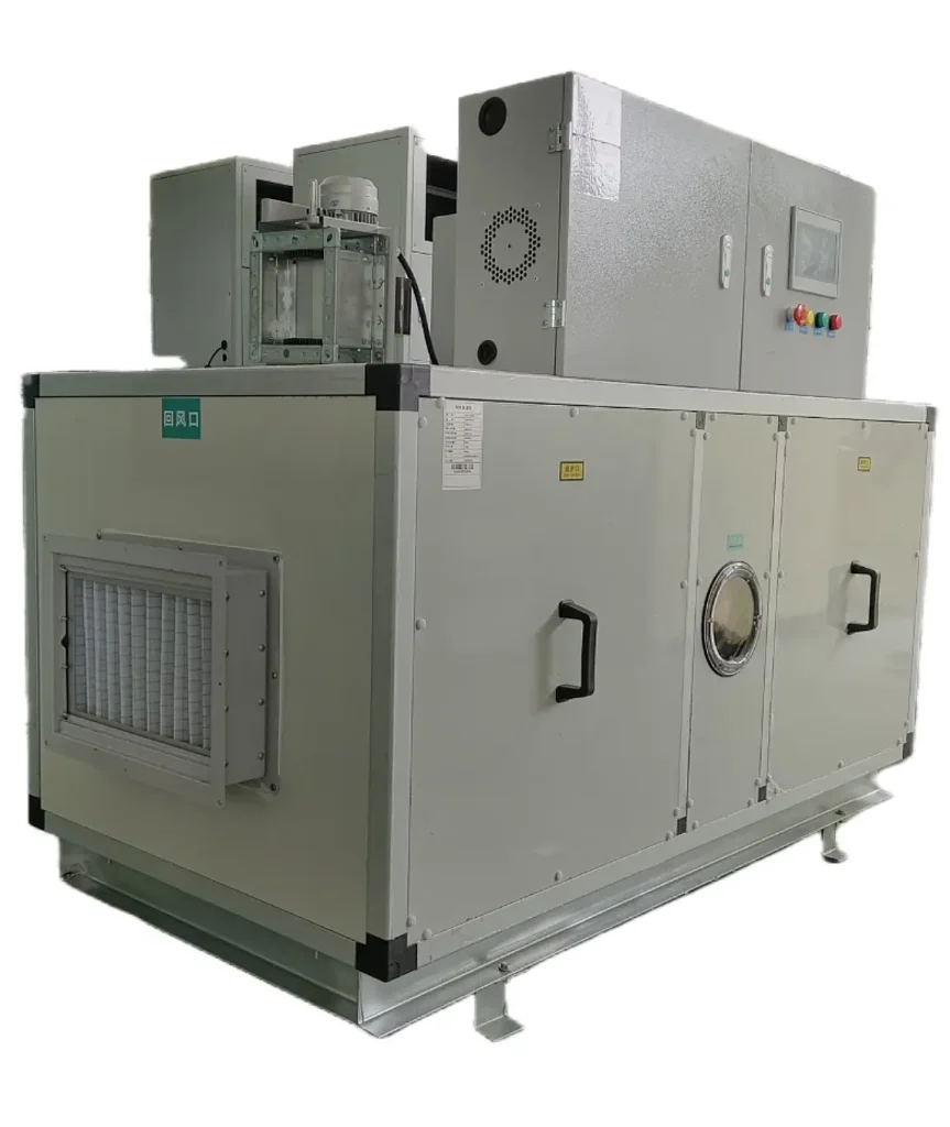 industrial desiccant dehumidifier unit for large-scale moisture control in a factory setting
