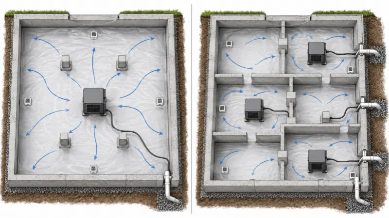 Central and zoned dehumidifier layouts for crawl spaces