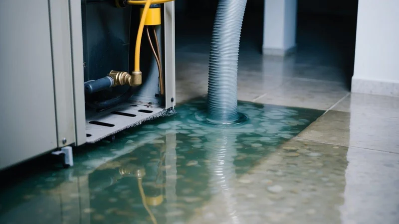 Water pooling around an industrial dehumidifier drainage system